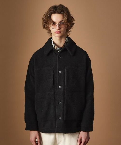 TAKEO KIKUCHI / タケオキクチ レザーブルゾン・ジャケット | ウール混パイルボア4パッチシャツ | 詳細2