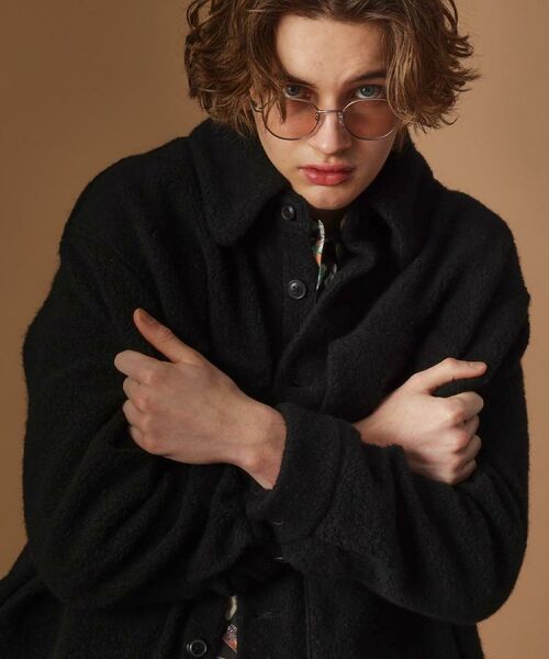 TAKEO KIKUCHI / タケオキクチ レザーブルゾン・ジャケット | ウール混パイルボア4パッチシャツ | 詳細21