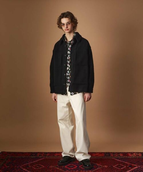 TAKEO KIKUCHI / タケオキクチ レザーブルゾン・ジャケット | ウール混パイルボア4パッチシャツ | 詳細22