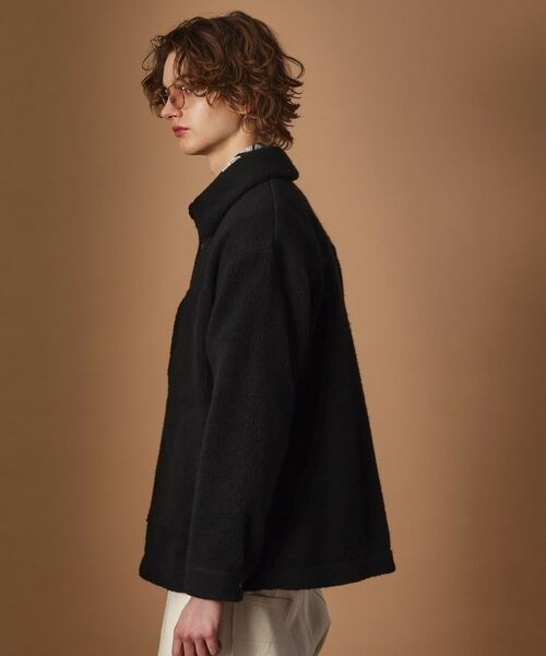 TAKEO KIKUCHI / タケオキクチ レザーブルゾン・ジャケット | ウール混パイルボア4パッチシャツ | 詳細3