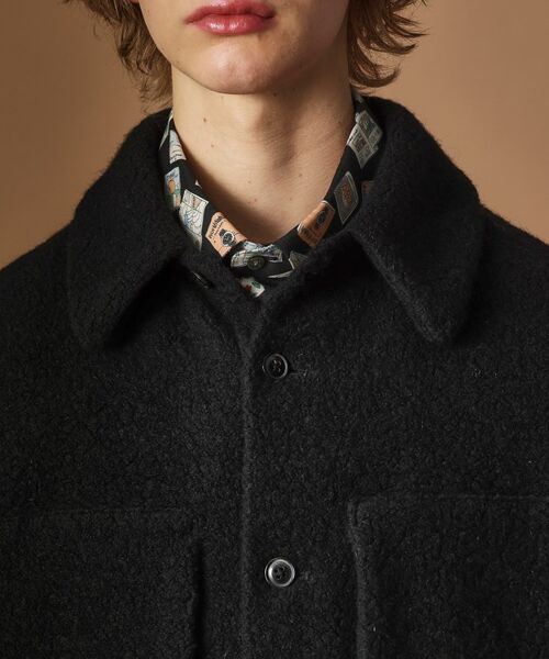 TAKEO KIKUCHI / タケオキクチ レザーブルゾン・ジャケット | ウール混パイルボア4パッチシャツ | 詳細5
