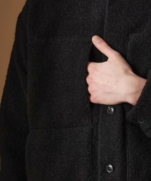 TAKEO KIKUCHI / タケオキクチ レザーブルゾン・ジャケット | ウール混パイルボア4パッチシャツ | 詳細8