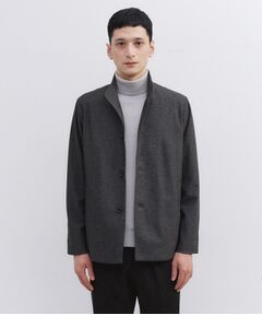 TAKEO KIKUCHI / タケオキクチ レザーブルゾン・ジャケット | ツイルジャージー イタリアンカラージャケット