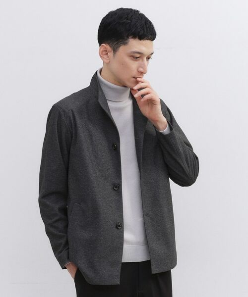 TAKEO KIKUCHI / タケオキクチ レザーブルゾン・ジャケット | ツイルジャージー イタリアンカラージャケット | 詳細15