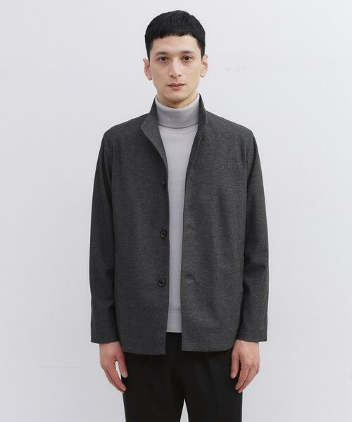 TAKEO KIKUCHI / タケオキクチ レザーブルゾン・ジャケット | ツイルジャージー イタリアンカラージャケット(グレー(012))