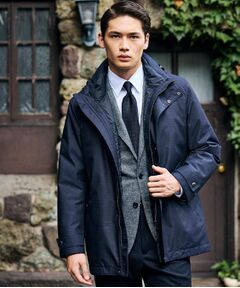 TAKEO KIKUCHI / タケオキクチ レザーブルゾン・ジャケット | 【3WAY】グレンチェック ダウンライナー ブルゾン