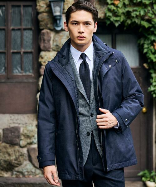 TAKEO KIKUCHI / タケオキクチ レザーブルゾン・ジャケット | 【3WAY】グレンチェック ダウンライナー ブルゾン | 詳細3