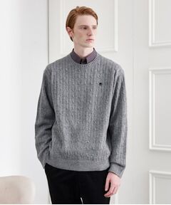 TAKEO KIKUCHI / タケオキクチ ニット・セーター | 【LIMITED】ワンポイント刺繍ケーブルニット