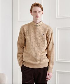 TAKEO KIKUCHI / タケオキクチ ニット・セーター | 【LIMITED】ワンポイント刺繍ケーブルニット