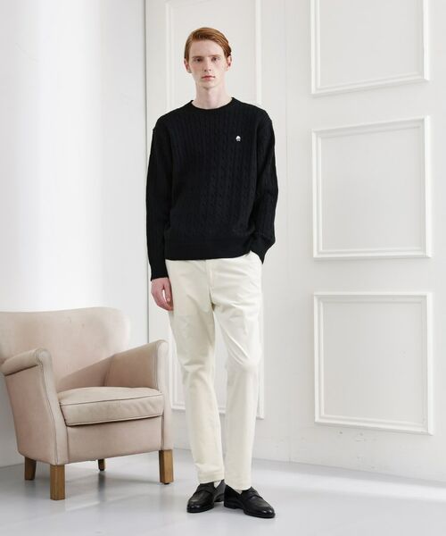TAKEO KIKUCHI / タケオキクチ ニット・セーター | 【LIMITED】ワンポイント刺繍ケーブルニット | 詳細10