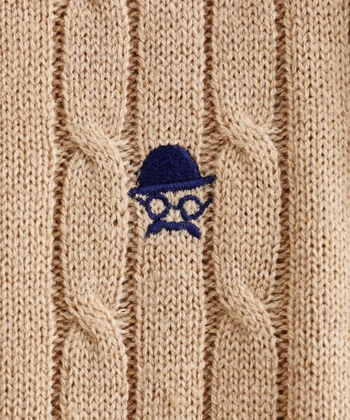 TAKEO KIKUCHI / タケオキクチ ニット・セーター | 【LIMITED】ワンポイント刺繍ケーブルニット | 詳細11