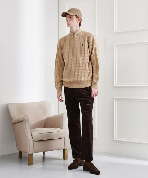 TAKEO KIKUCHI / タケオキクチ ニット・セーター | 【LIMITED】ワンポイント刺繍ケーブルニット | 詳細12