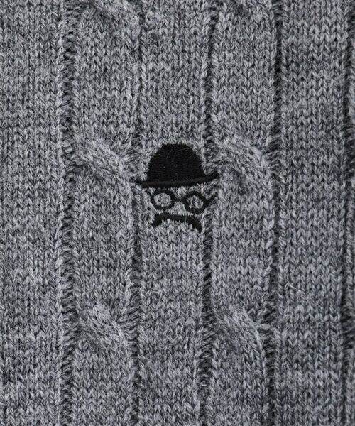 TAKEO KIKUCHI / タケオキクチ ニット・セーター | 【LIMITED】ワンポイント刺繍ケーブルニット | 詳細13