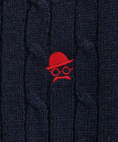 TAKEO KIKUCHI / タケオキクチ ニット・セーター | 【LIMITED】ワンポイント刺繍ケーブルニット | 詳細15