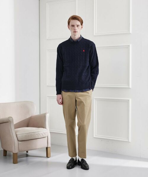 TAKEO KIKUCHI / タケオキクチ ニット・セーター | 【LIMITED】ワンポイント刺繍ケーブルニット | 詳細16