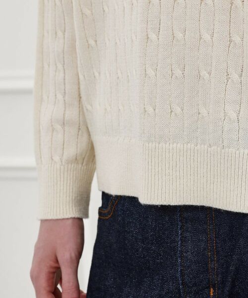 TAKEO KIKUCHI / タケオキクチ ニット・セーター | 【LIMITED】ワンポイント刺繍ケーブルニット | 詳細6