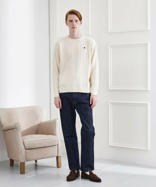 TAKEO KIKUCHI / タケオキクチ ニット・セーター | 【LIMITED】ワンポイント刺繍ケーブルニット | 詳細8
