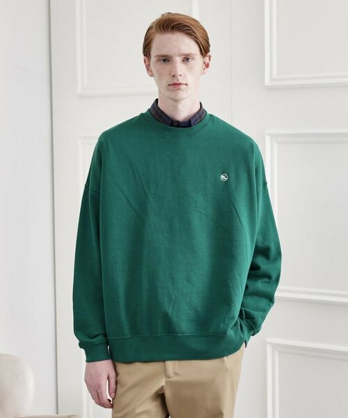 TAKEO KIKUCHI/タケオキクチ 【LIMITED】ワンポイント刺繍スウェットトレーナー グリーン(024) 04(LL) TAKEO KIKUCHI/タケオキクチ 【LIMITED】ワンポイント刺繍スウェットトレーナー グリーン(024) 04(LL)