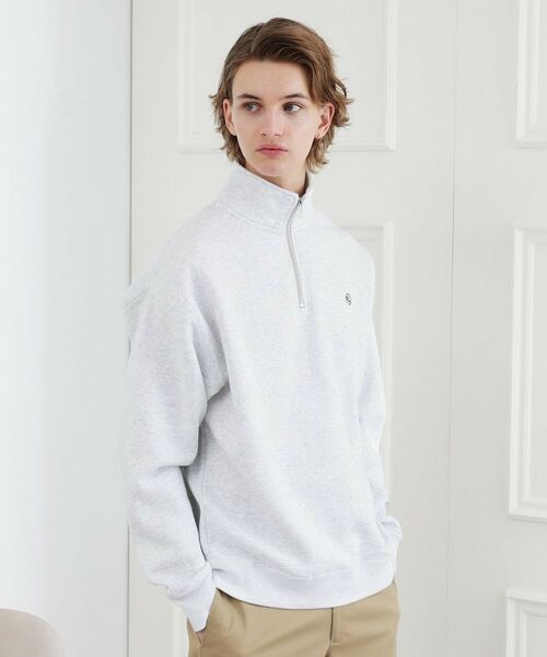TAKEO KIKUCHI / タケオキクチ スウェット | 【LIMITED】ワンポイント刺繍ハーフジップスウェット トレーナー | 詳細9