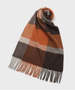 TAKEO KIKUCHI / タケオキクチ マフラー・ショール・スヌード・ストール | 【洗えるウールカシミヤ】 変形ブロックチェックマフラー