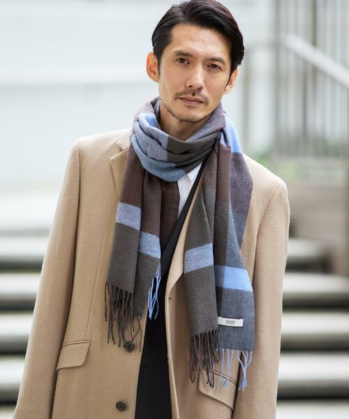 TAKEO KIKUCHI / タケオキクチ マフラー・ショール・スヌード・ストール | 【洗えるウールカシミヤ】 変形ブロックチェックマフラー | 詳細6