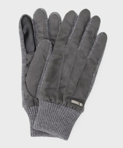 TAKEO KIKUCHI / タケオキクチ 手袋 | スエード調ニットコンビ ウォッシャブルグローブ | 詳細1