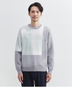 TAKEO KIKUCHI / タケオキクチ ニット・セーター | ランダム チェック ジャカード ニット
