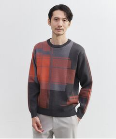 TAKEO KIKUCHI / タケオキクチ ニット・セーター | ランダム チェック ジャカード ニット
