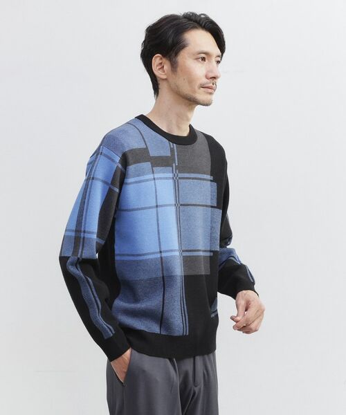 TAKEO KIKUCHI / タケオキクチ ニット・セーター | ランダム チェック ジャカード ニット | 詳細16