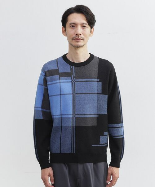 TAKEO KIKUCHI / タケオキクチ ニット・セーター | ランダム チェック ジャカード ニット | 詳細2
