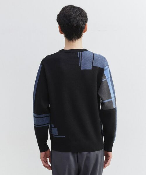 TAKEO KIKUCHI / タケオキクチ ニット・セーター | ランダム チェック ジャカード ニット | 詳細4