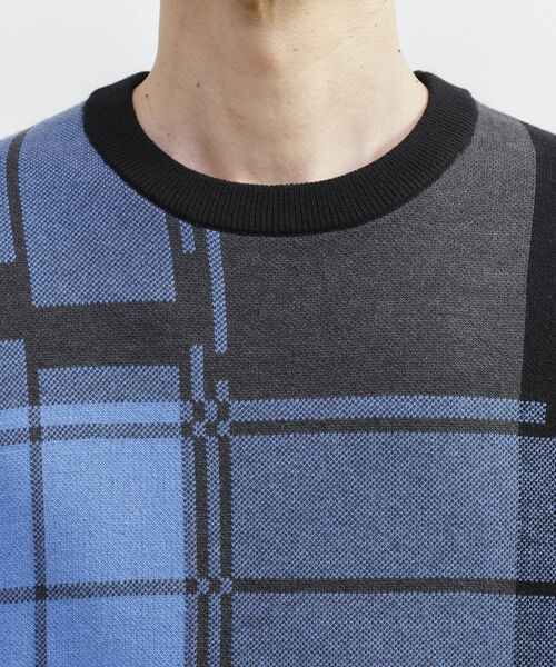TAKEO KIKUCHI / タケオキクチ ニット・セーター | ランダム チェック ジャカード ニット | 詳細5