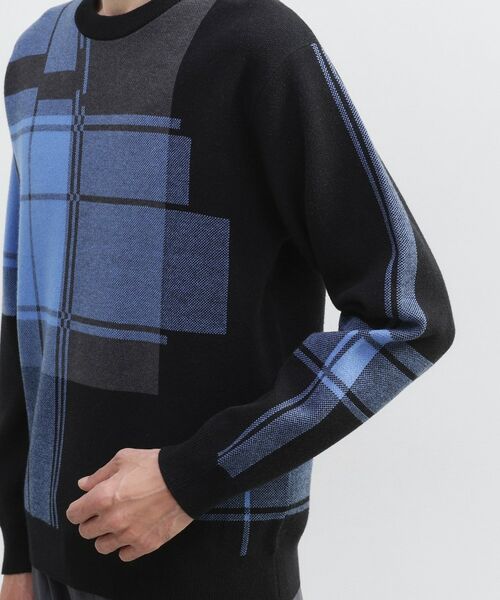 TAKEO KIKUCHI / タケオキクチ ニット・セーター | ランダム チェック ジャカード ニット | 詳細6