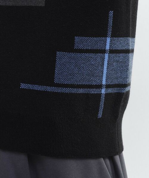 TAKEO KIKUCHI / タケオキクチ ニット・セーター | ランダム チェック ジャカード ニット | 詳細7