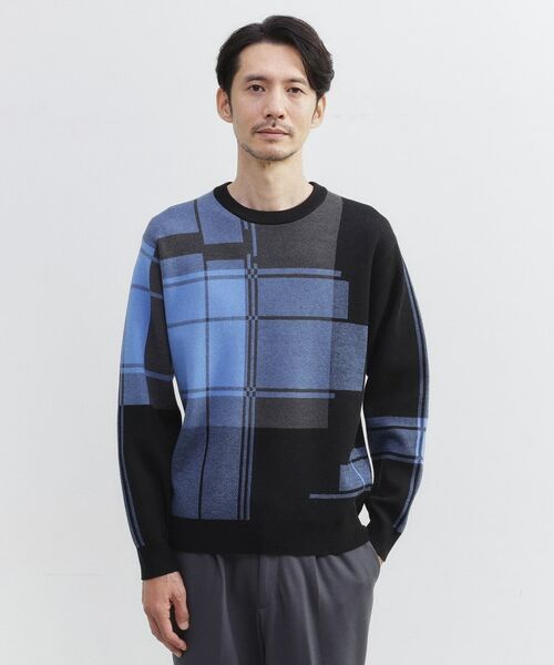 TAKEO KIKUCHI/タケオキクチ ランダム チェック ジャカード ニット ブラック(219) 04(LL) TAKEO KIKUCHI/タケオキクチ ランダム チェック ジャカード ニット ブラック(219) 04(LL)