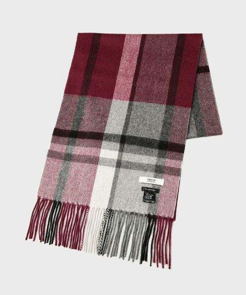 TAKEO KIKUCHI / タケオキクチ マフラー・ショール・スヌード・ストール | チェックカシミヤマフラー(ボルドー(264))
