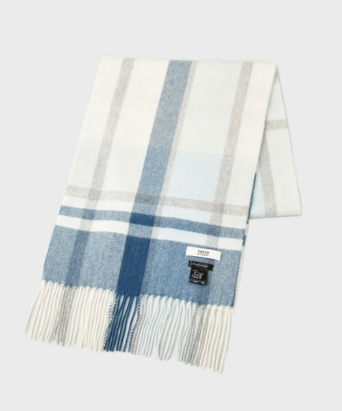 TAKEO KIKUCHI / タケオキクチ マフラー・ショール・スヌード・ストール | チェックカシミヤマフラー(ブルー(291))