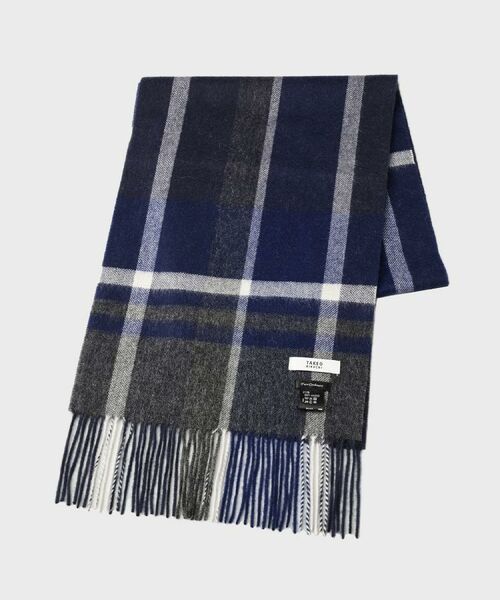 TAKEO KIKUCHI / タケオキクチ マフラー・ショール・スヌード・ストール | チェックカシミヤマフラー(ネイビー(294))
