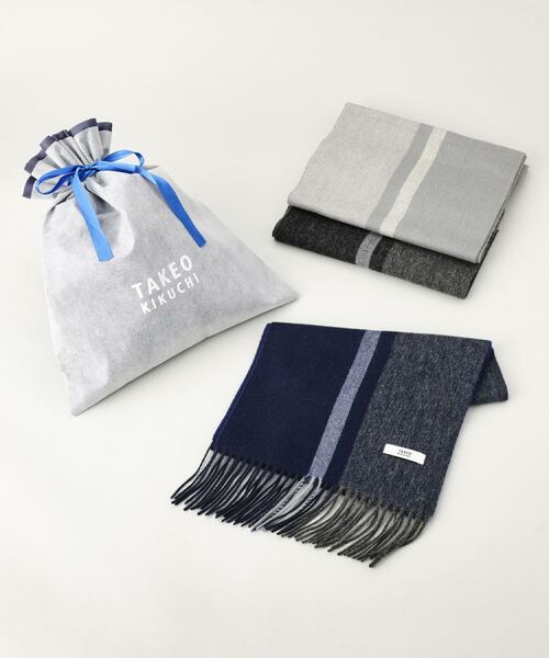 TAKEO KIKUCHI / タケオキクチ マフラー・ショール・スヌード・ストール | カシミヤブレンドパネルマフラー | 詳細6