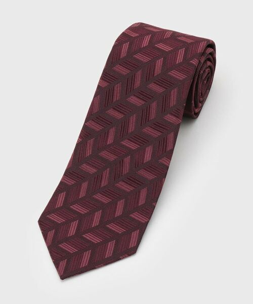 TAKEO KIKUCHI / タケオキクチ ネクタイ | 【縁起の良いネクタイ】PNJ矢羽根ストライプネクタイ（ボルドー(364)）