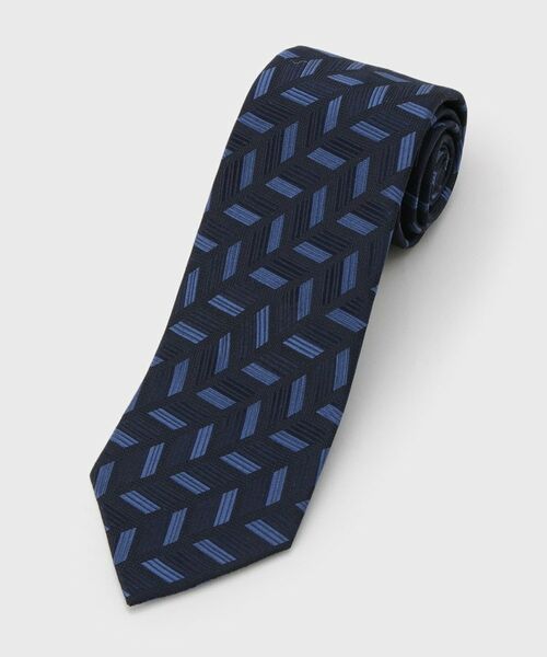TAKEO KIKUCHI / タケオキクチ ネクタイ | 【縁起の良いネクタイ】PNJ矢羽根ストライプネクタイ（ネイビー(394)）