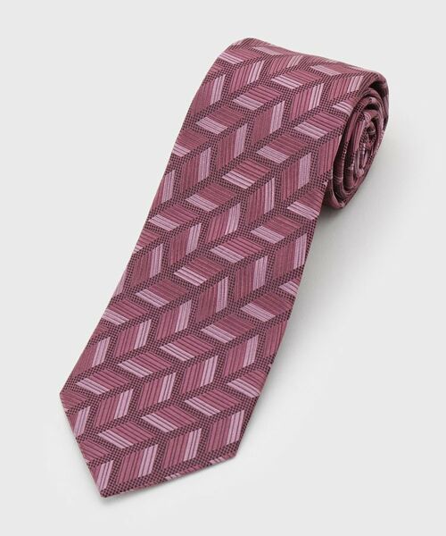 TAKEO KIKUCHI / タケオキクチ ネクタイ | 【縁起の良いネクタイ】PNJ矢羽根ストライプネクタイ（ピンク(372)）