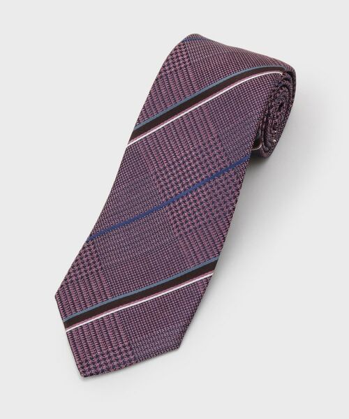 TAKEO KIKUCHI / タケオキクチ ネクタイ | 【縁起の良いネクタイ】PNJ番千鳥グレンプレイドネクタイ（ピンク(372)）