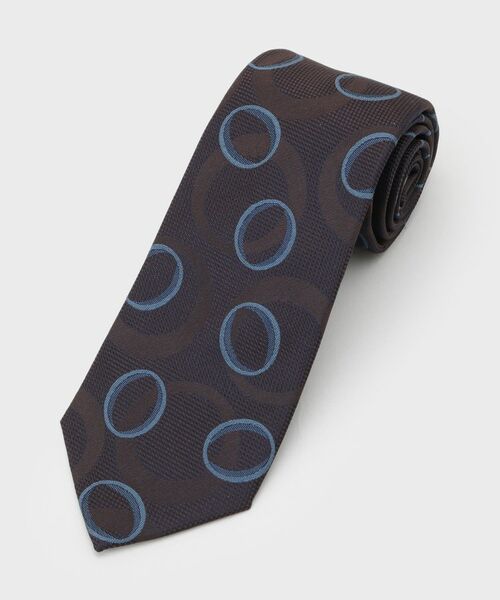 TAKEO KIKUCHI / タケオキクチ ネクタイ | 【縁起の良いネクタイ】PNJ 巴（ともえ）紋ジオメトリックネクタイ（ブラウン(543)）