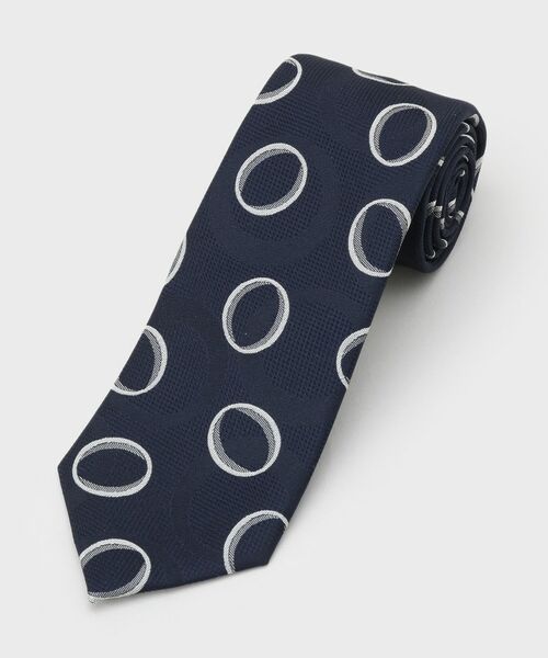 TAKEO KIKUCHI / タケオキクチ ネクタイ | 【縁起の良いネクタイ】PNJ 巴（ともえ）紋ジオメトリックネクタイ（ネイビー(594)）
