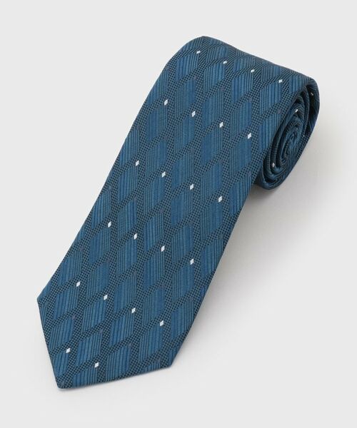 TAKEO KIKUCHI / タケオキクチ ネクタイ | 【縁起の良いネクタイ】PNJ 菱紋ネクタイ（グリーン(422)）