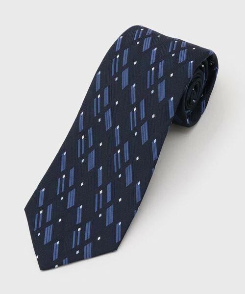 TAKEO KIKUCHI / タケオキクチ ネクタイ | 【縁起の良いネクタイ】PNJ 菱紋ネクタイ（ネイビー(494)）