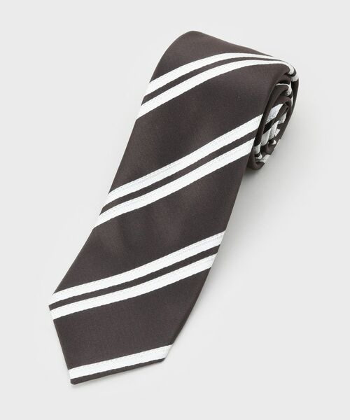 TAKEO KIKUCHI / タケオキクチ ネクタイ | 【タンザワシルク】フレスコストライプ（ブラウン(343)）