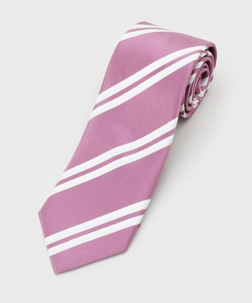 TAKEO KIKUCHI / タケオキクチ ネクタイ | 【タンザワシルク】フレスコストライプ（ピンク(371)）
