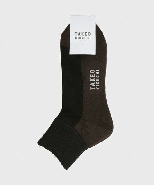 TAKEO KIKUCHI / タケオキクチ ソックス | カラーブロック　ショートソックス（ブラック(519)）
